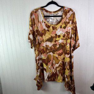 LOGO‎ by Lori Goldstein tunic top size 2XL Yellow gold